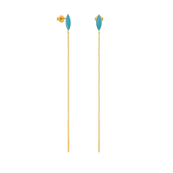 Minima Gold Drop Earrings Blue - Dyrberg/Kern NZ