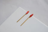 Minima Gold Drop Earrings Red - Dyrberg/Kern NZ