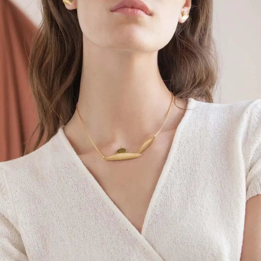 OLIVIA GOLD NECKLACE FLAT PENDANT - Dyrberg/Kern NZ