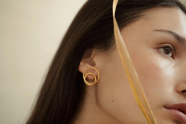 Rall Gold Earrings Medium - Dyrberg/Kern NZ