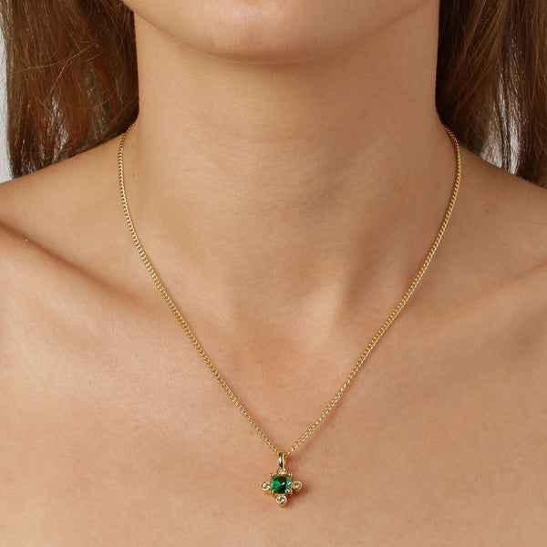 Rimini Gold Necklace - Emerald Green - Dyrberg/Kern NZ