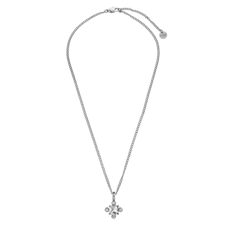 Rimini Shiny Silver Necklace - Crystal - Dyrberg/Kern NZ