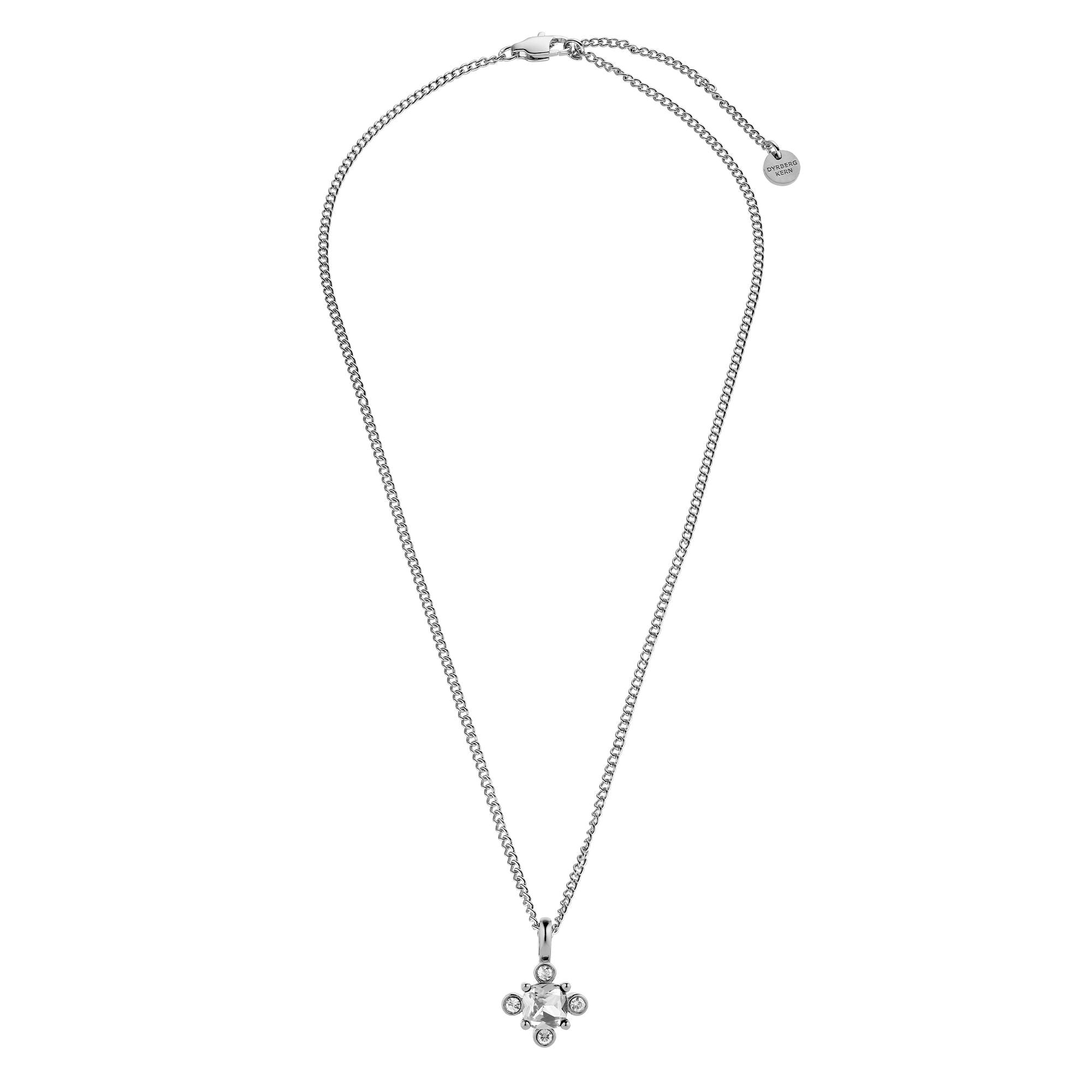 Rimini Shiny Silver Necklace - Crystal - Dyrberg/Kern NZ