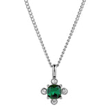 Rimini Shiny Silver Necklace - Emerald Green - Dyrberg/Kern NZ