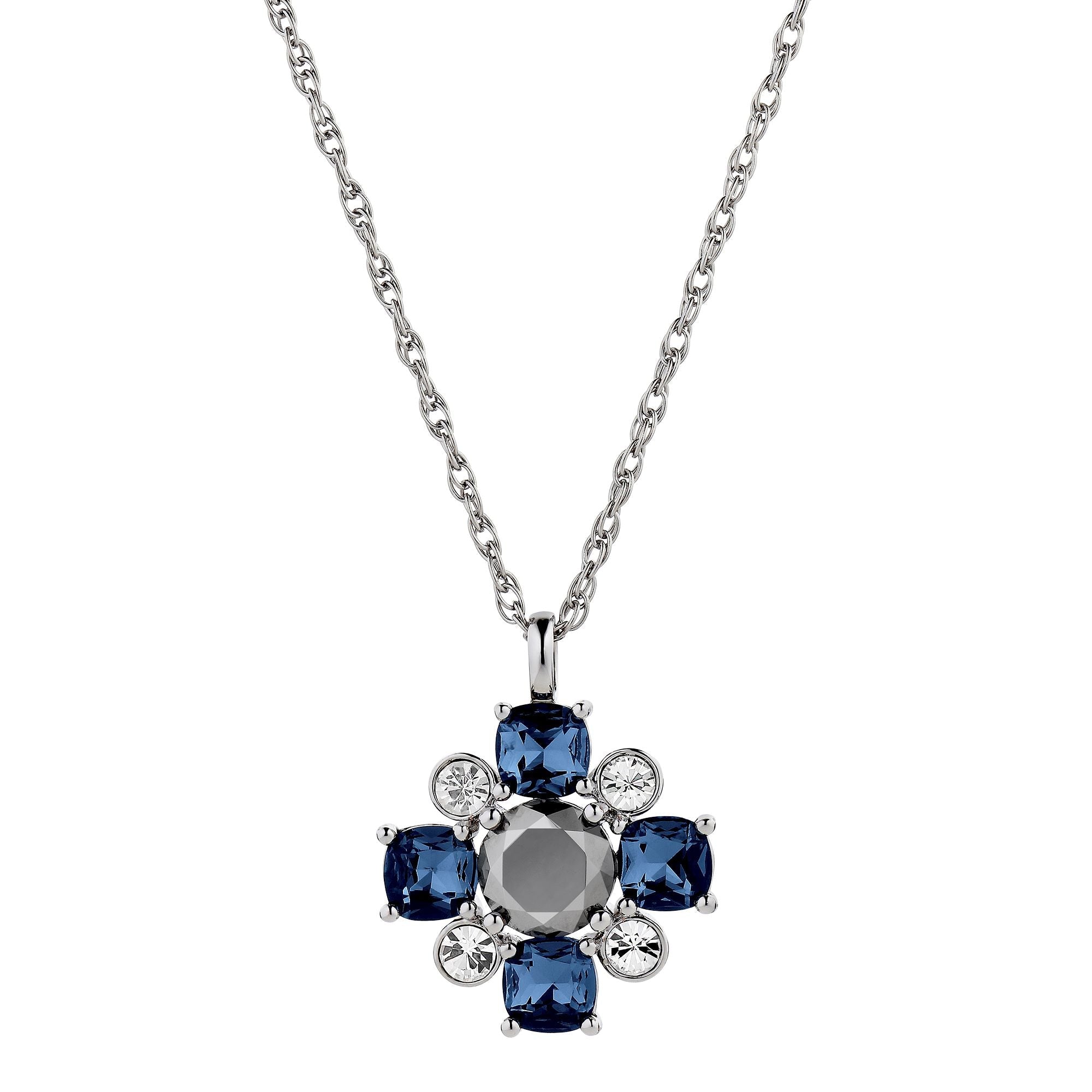 Sassi Shiny Silver Necklace - Royal Blue - Dyrberg/Kern NZ