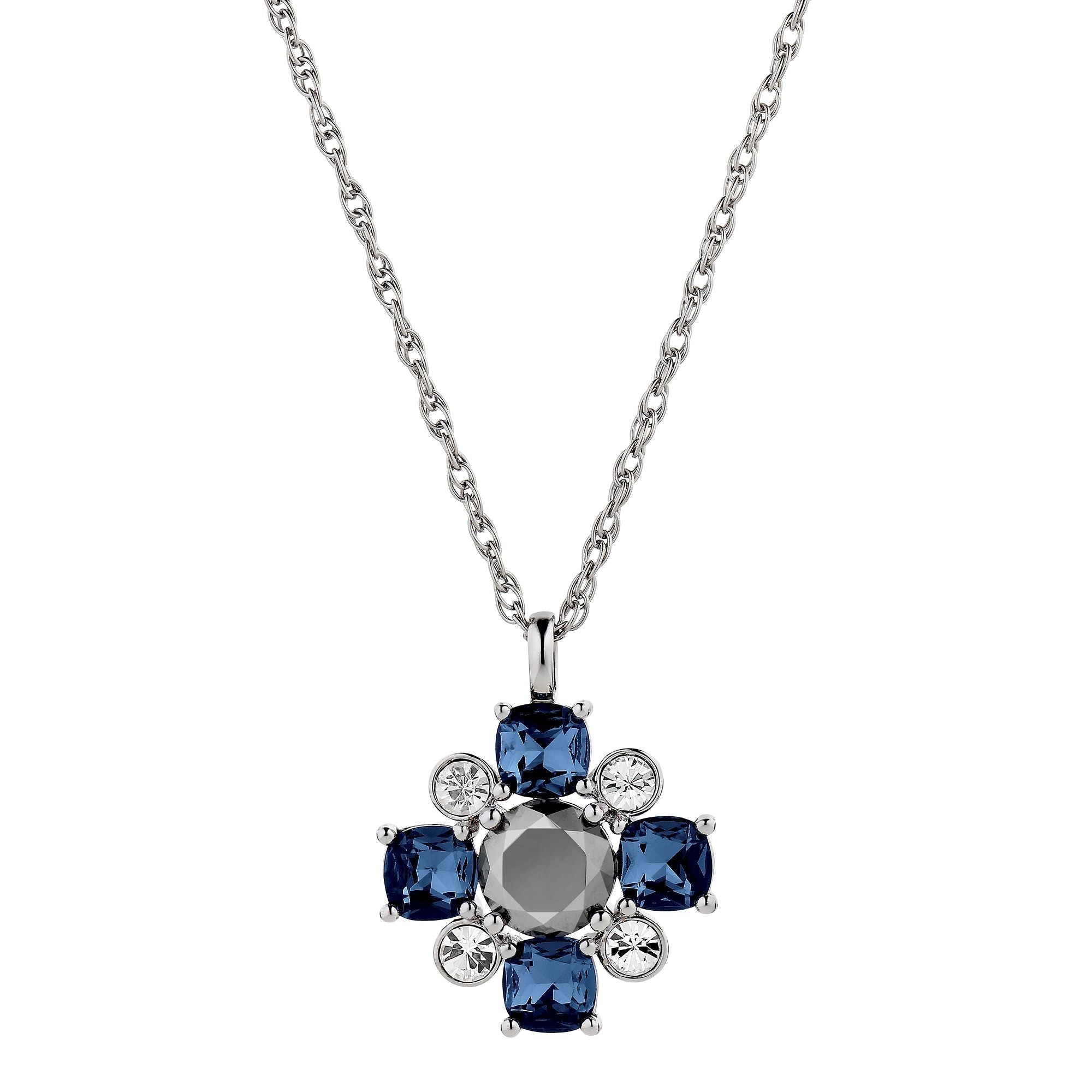 Sassi Shiny Silver Necklace - Royal Blue - Dyrberg/Kern NZ