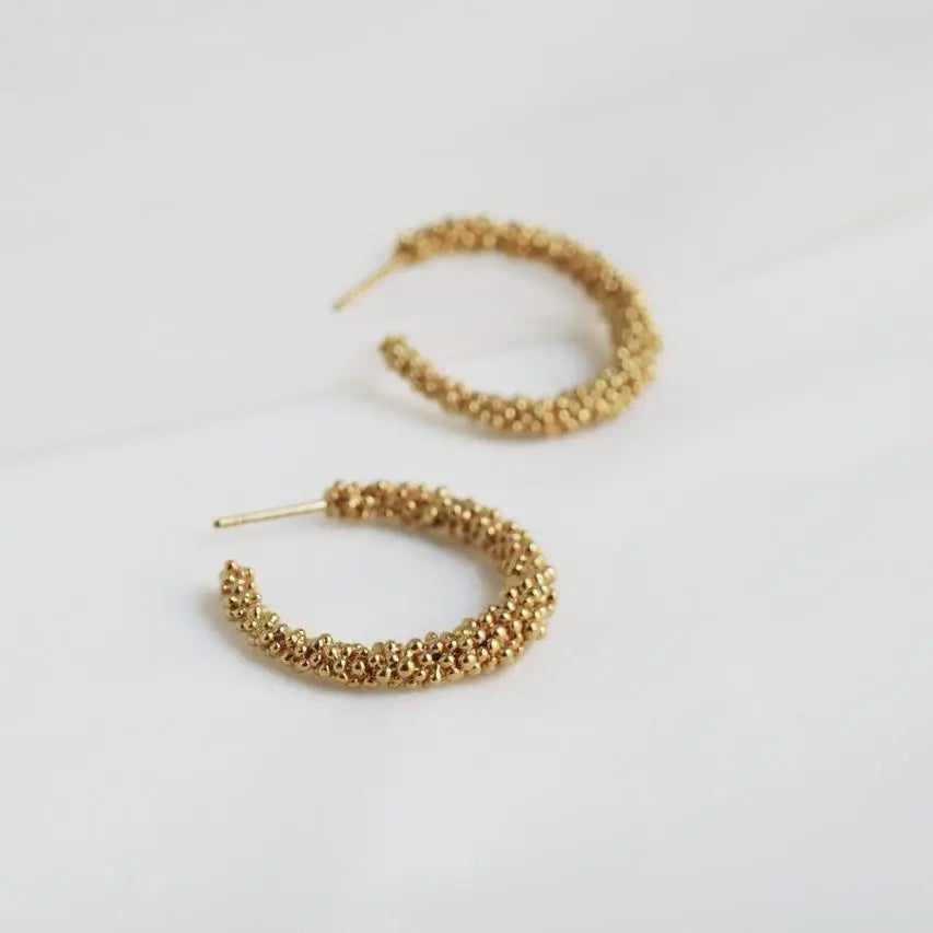 STARDUST LARGE GOLD HOOP EARRINGS - Dyrberg/Kern NZ