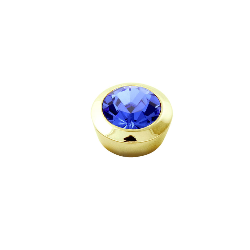 Strength Gold Interchangeable Ring Topper - Sapphire Blue - Dyrberg/Kern NZ