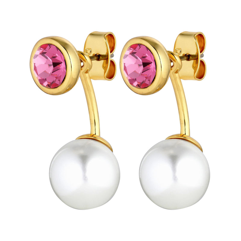 Toni Gold Earrings - Rose / White Pearl - Dyrberg/Kern NZ