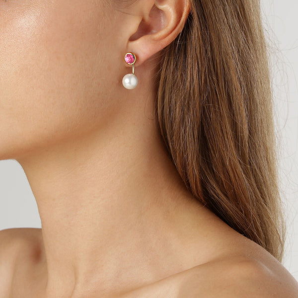 Toni Gold Earrings - Rose / White Pearl - Dyrberg/Kern NZ