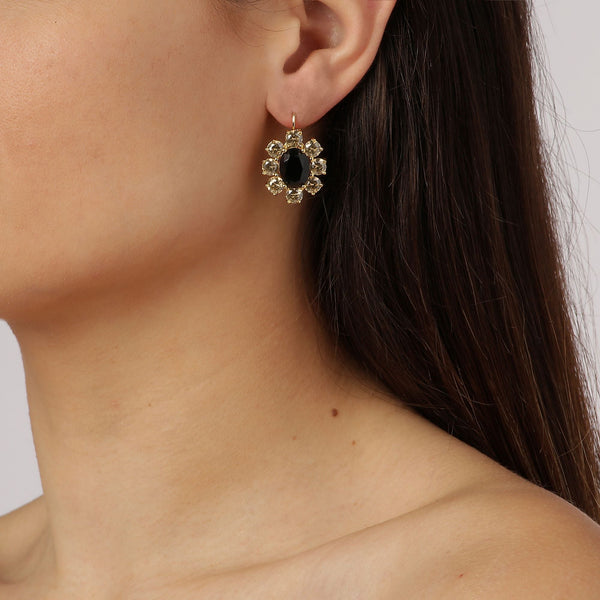 Valentina Gold Earrings - Black - Dyrberg/Kern NZ
