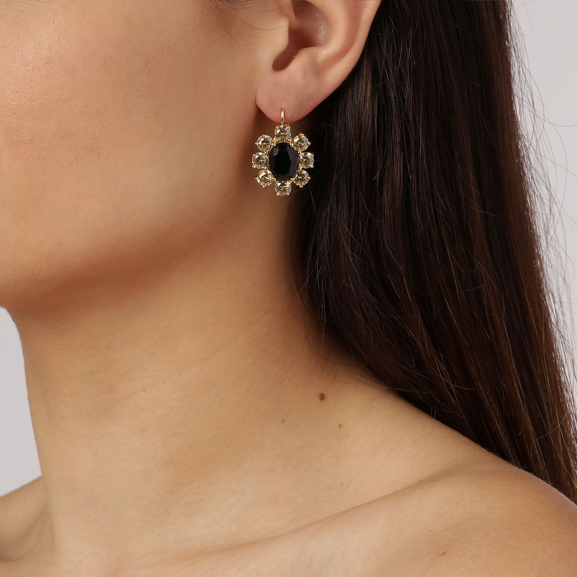 Valentina Gold Earrings - Green - Dyrberg/Kern NZ