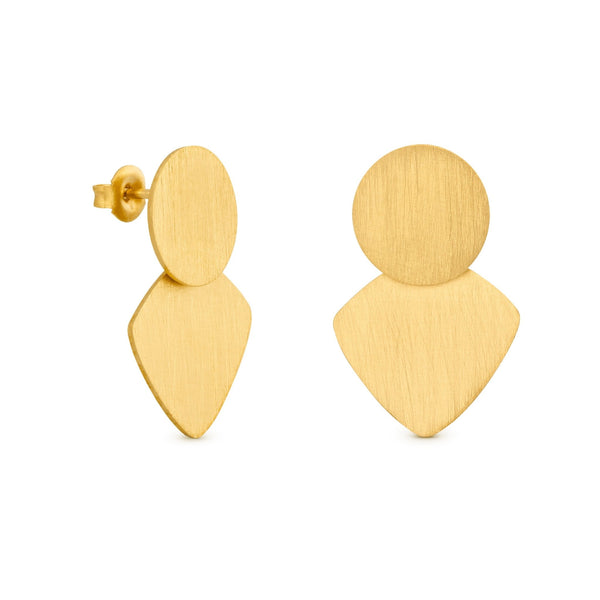 Venus Gold Stud Earrings Double Narrow Drop - Dyrberg/Kern NZ