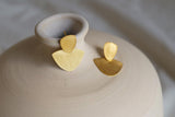 Venus Gold Stud Earrings Double Wide Drop - Dyrberg/Kern NZ