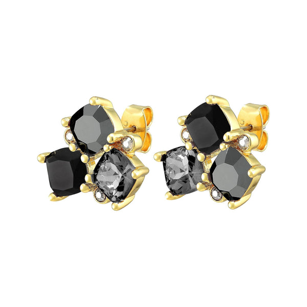 Viena Gold Earrings - Black - Dyrberg/Kern NZ