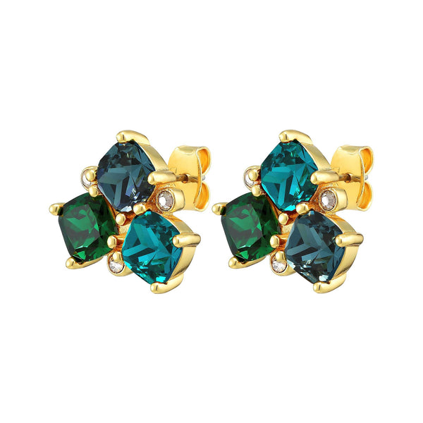 Viena Gold Earrings - Green - Dyrberg/Kern NZ