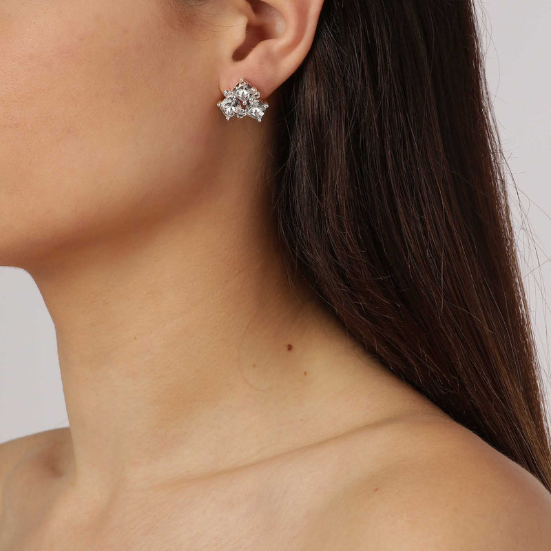 Viena Shiny Silver Earrings - Sale - Dyrberg/Kern NZ